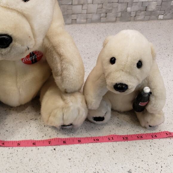 Vintage 1993 Coca Cola Polar Bears Plush Coca-Cola Company Bears Collectables - Picture 5 of 16